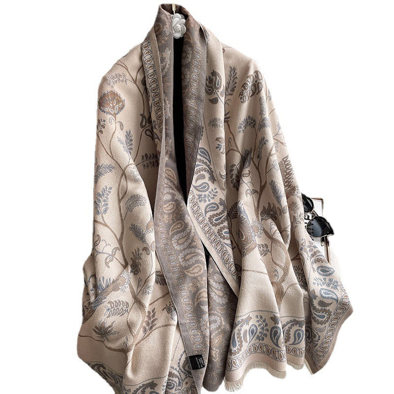 Retro temperament cape blanket scarf