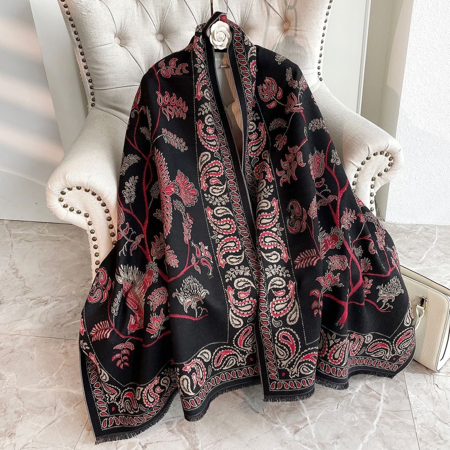 Retro temperament cape blanket scarf