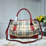 3 colors Checkered cowhide leather travel bag