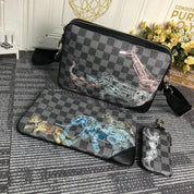 Animal pattern three pieces crossbody bag