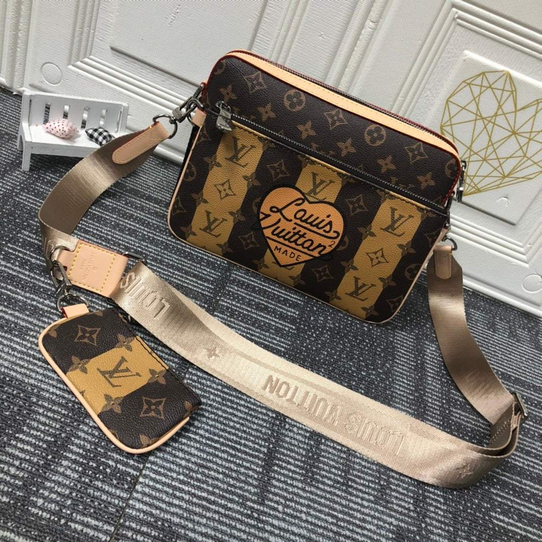 2 Color Patchwork tone three pieces crossbody bag