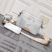 2 Color Two-tone canvas three-piece crossbody bag