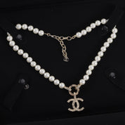 CC Pearl Rhinestone Necklace