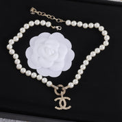 CC Pearl Rhinestone Necklace