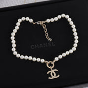 CC Pearl Rhinestone Necklace