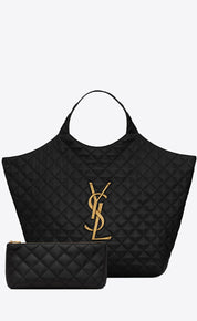 YSL Casual Style Lambskin Blended Fabrics A4 Plain Leather