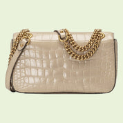 GG Marmont small crocodile shoulder bag