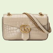 GG Marmont small crocodile shoulder bag