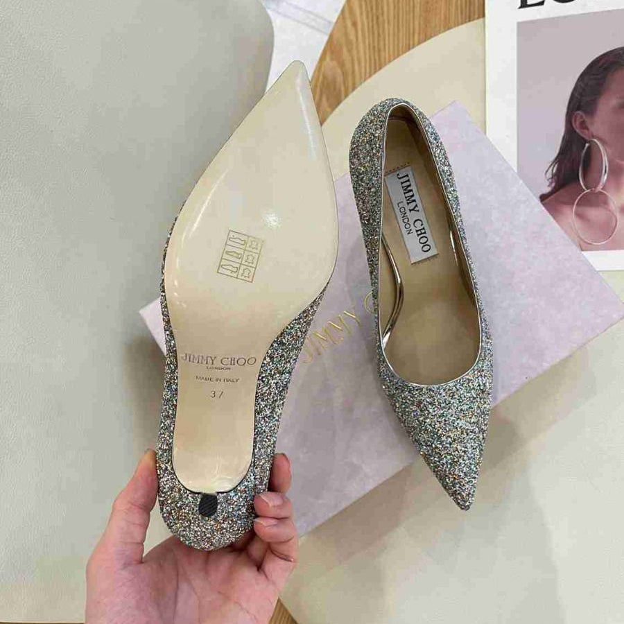 Jc Love 85mm Glitter Fabric Pumps