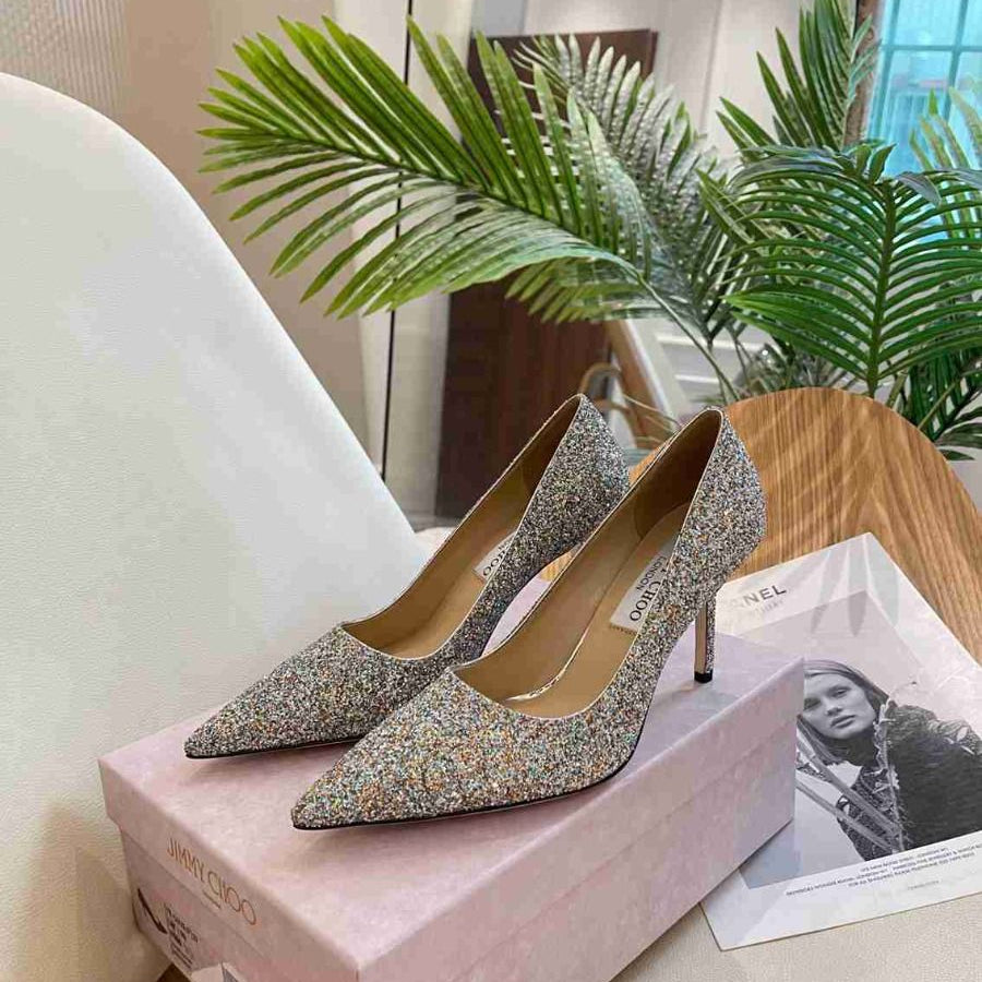 Jc Love 85mm Glitter Fabric Pumps