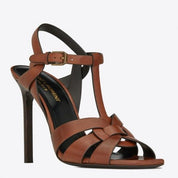 Saint Tribute High Heel Sandals Brown Calfskin