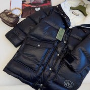 23Ss - Autumn and Winter New Double G Decoration Mid-length Down Jacket