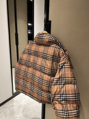 Classic plaid padded jacket