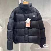 Miu's stand-collar bread-down jacket