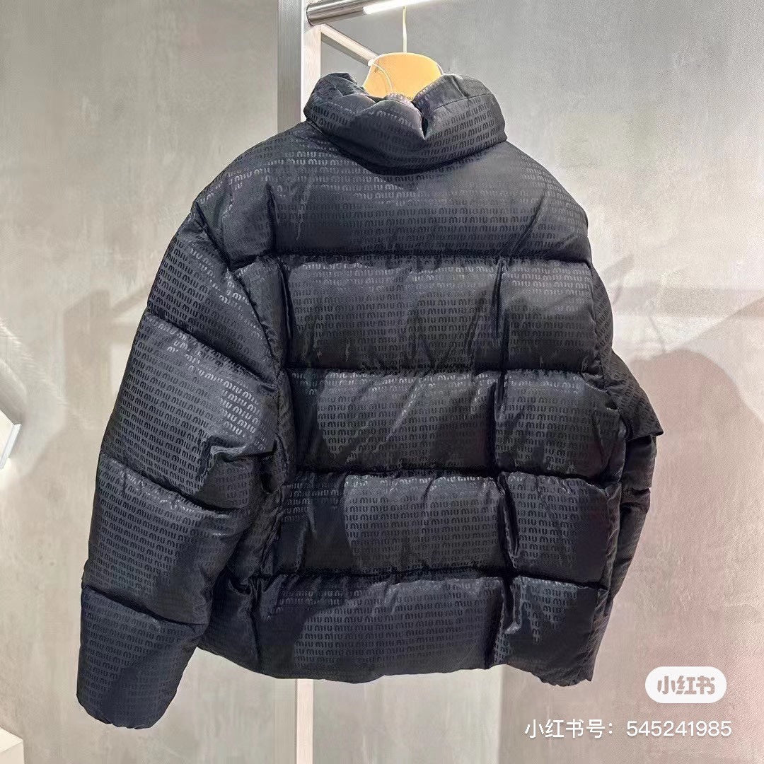 Miu's stand-collar bread-down jacket