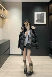 Down jacket autumn and winter new detachable hooded down jacket