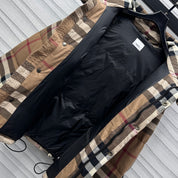 Plaid hooded puffer jacket