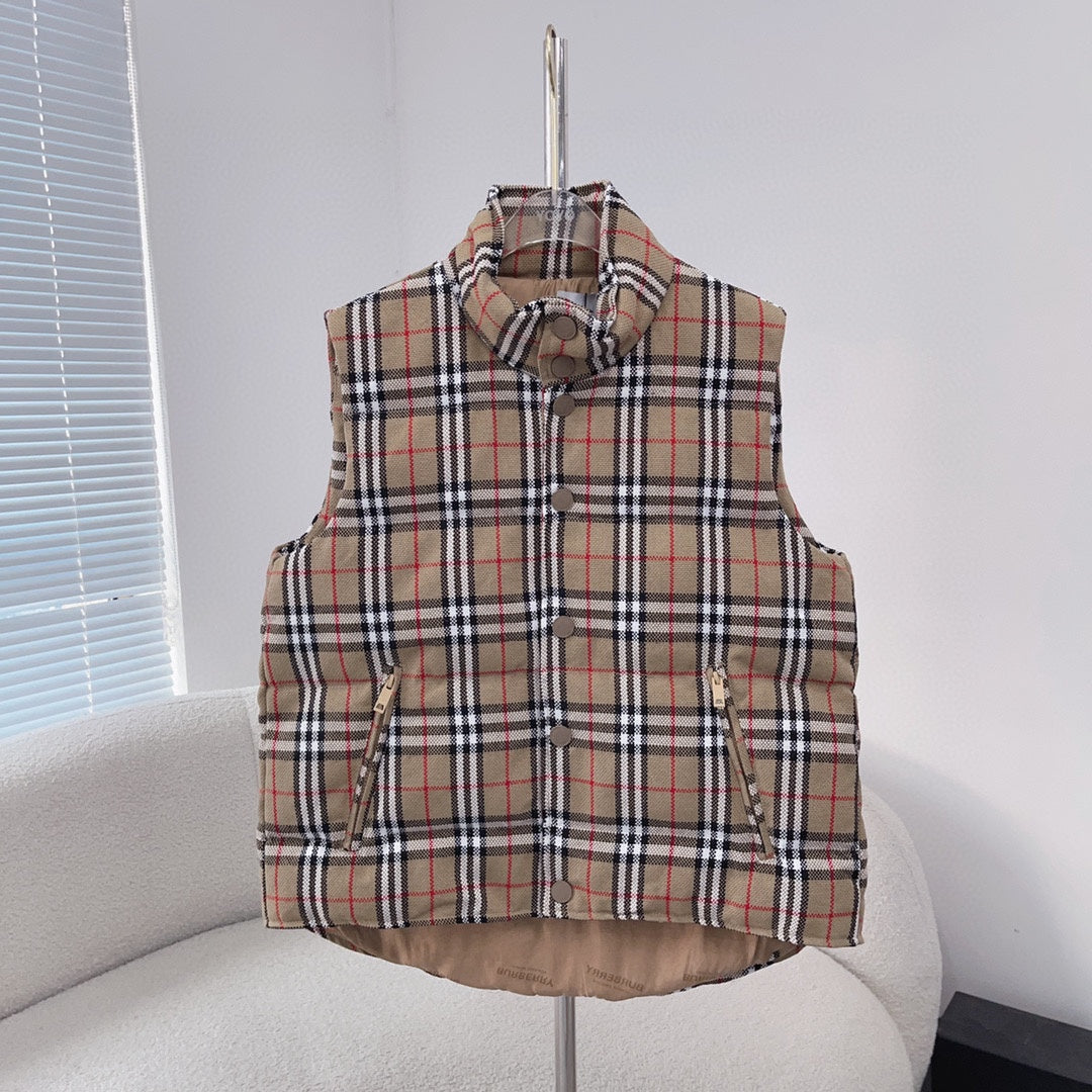 Classic checked puffer vest