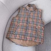 Classic checked puffer vest